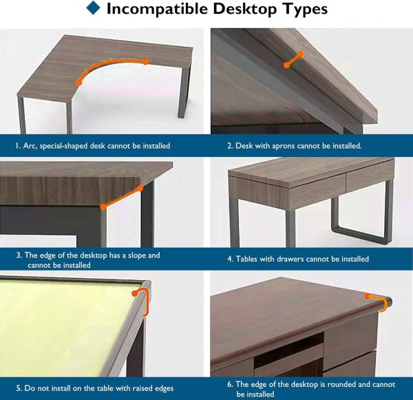 Keyboard Tray Under Desk, Pull Out Keyboard & Mouse Tray with C-clamp, 25.6 Excluding Clamps (30 Including Clamps) x 11.8 Inch Steady Slide-Out Computer Drawer for Typing, Black - Image 5