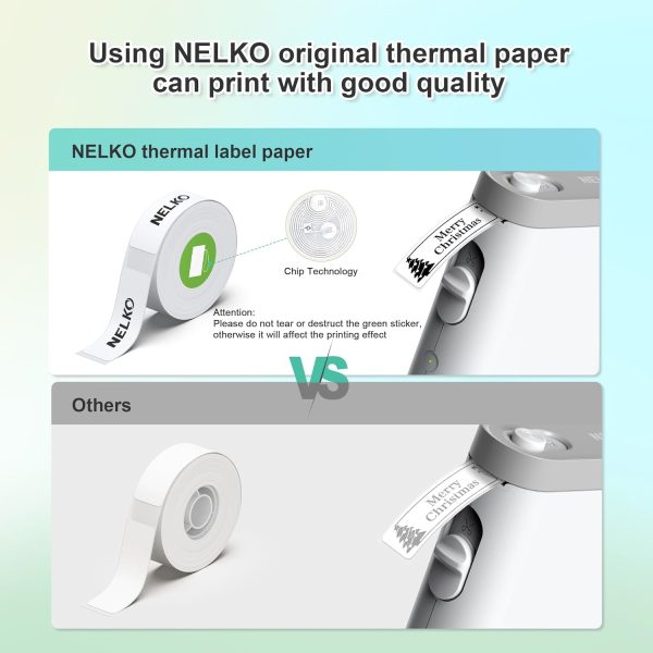 Nelko Label Maker Machine with Tape, P21 Bluetooth Label Printer, Wireless Mini Label Makers with Multiple Templates for Organizing Office Home, White - Image 6