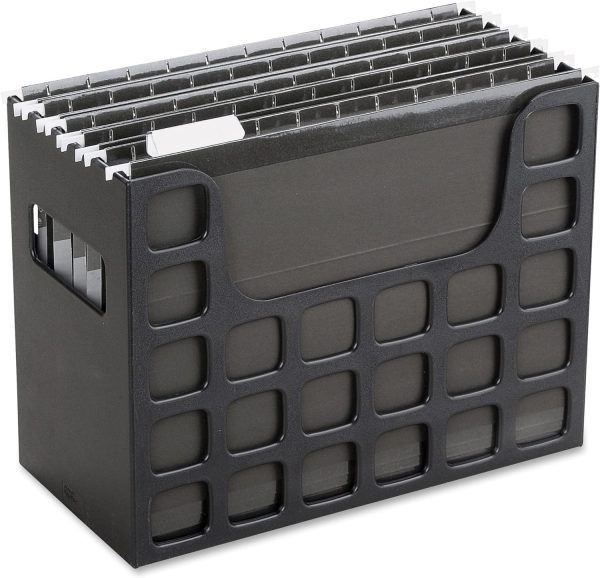 Pendaflex Portable Desktop File, Side Handles, Hanging File Folders, Tabs & Inserts, Letter Size, 9-1/2 x 12-3/16 x 6 Inches, Black (23013) - Image 4