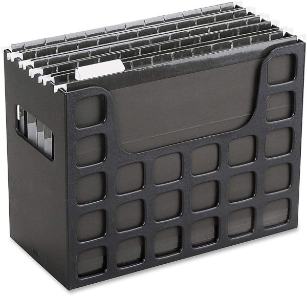 Pendaflex Portable Desktop File, Side Handles, Hanging File Folders, Tabs & Inserts, Letter Size, 9-1/2 x 12-3/16 x 6 Inches, Black (23013) - Image 10